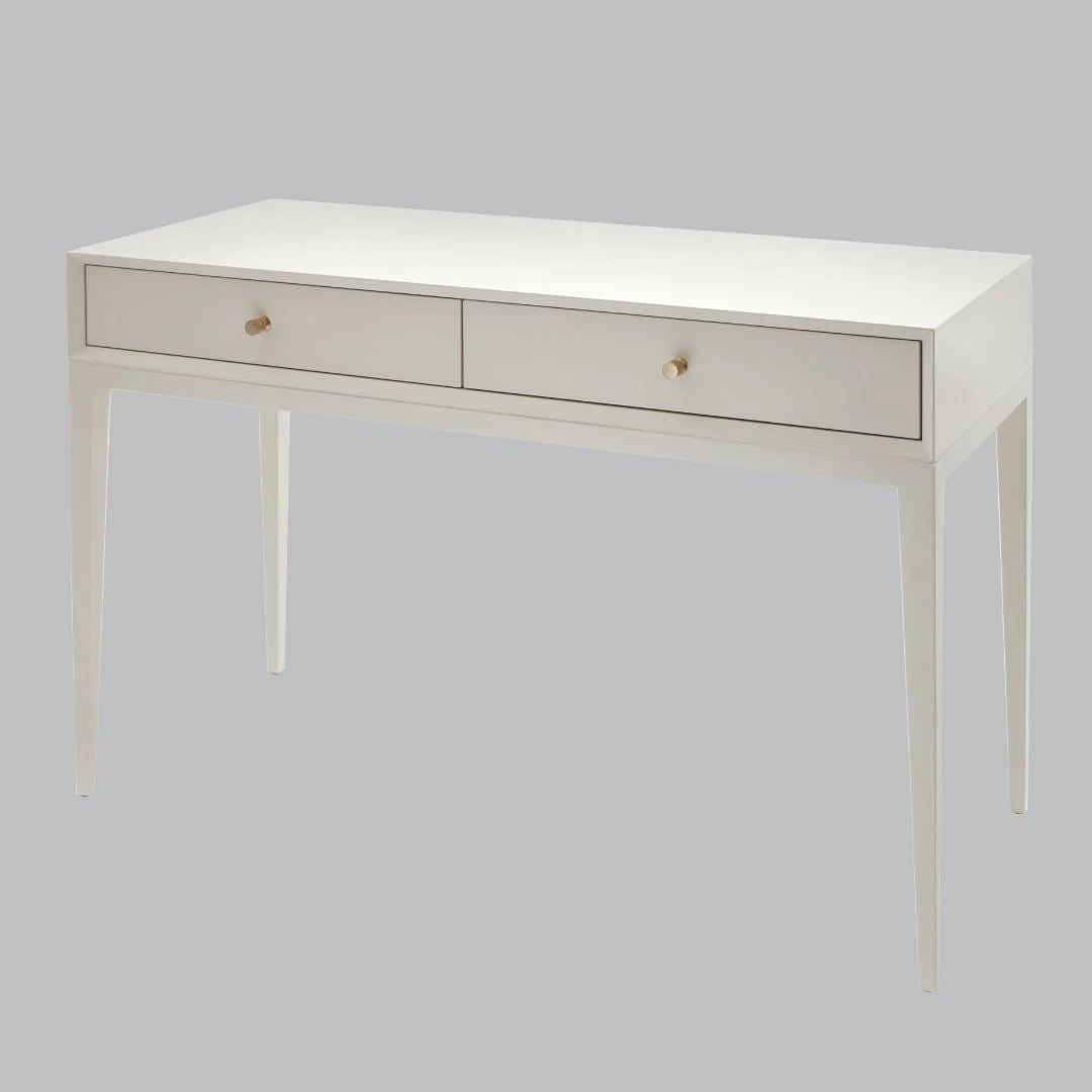 Pico White Wood & Brass Dressing Table