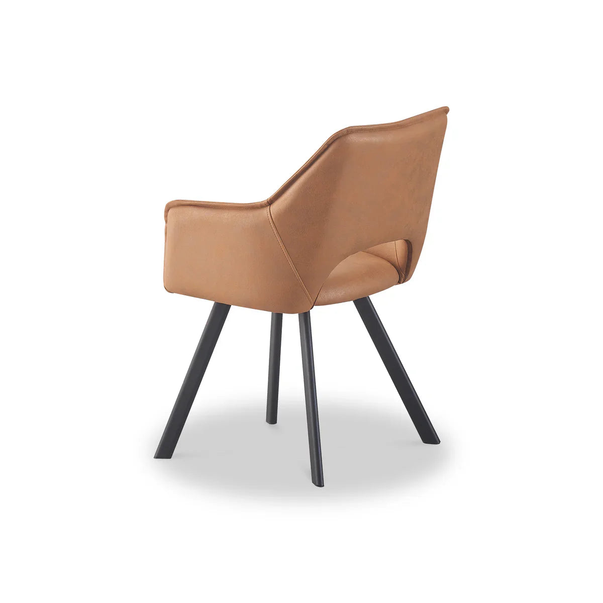 Nova Tan Suede Dining Chairs With Black Metal Base Pairs