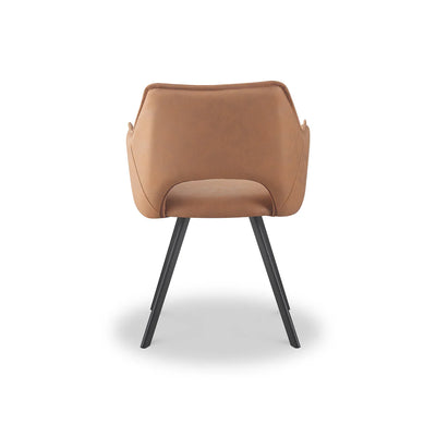 Nova Tan Suede Dining Chairs With Black Metal Base Pairs