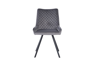 Jameson Velvet Dining Chairs With Black Metal Base - Pairs - 3 Colours
