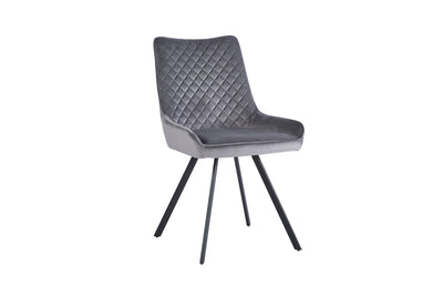 Jameson Velvet Dining Chairs With Black Metal Base - Pairs - 3 Colours