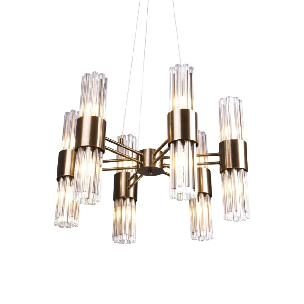 RV Astley Colmar Chandelier With Six Arms In Antique Brass-Ceiling Lights & Chandeliers-RV Astley-Belmont Interiors