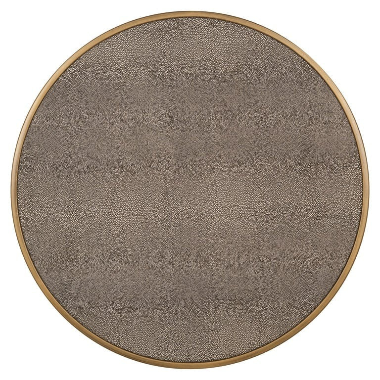 Richmond Interiors Bloomville Shagreen Faux Leather Top Round Side Tables (Set of 2)