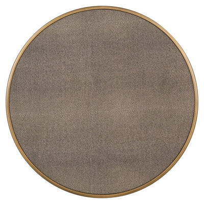 Richmond Interiors Bloomville Shagreen Faux Leather Top Round Side Tables (Set of 2)