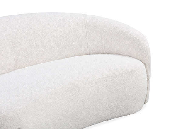Bighton White Ivory Boucle Fabric Sofa by D.I. Designs