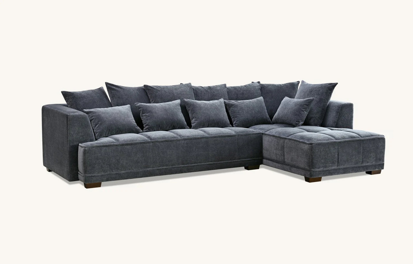 The Gracemary Steel Grey Boucle Right Hand Corner Premium Sofa Steel Boucle Fabric