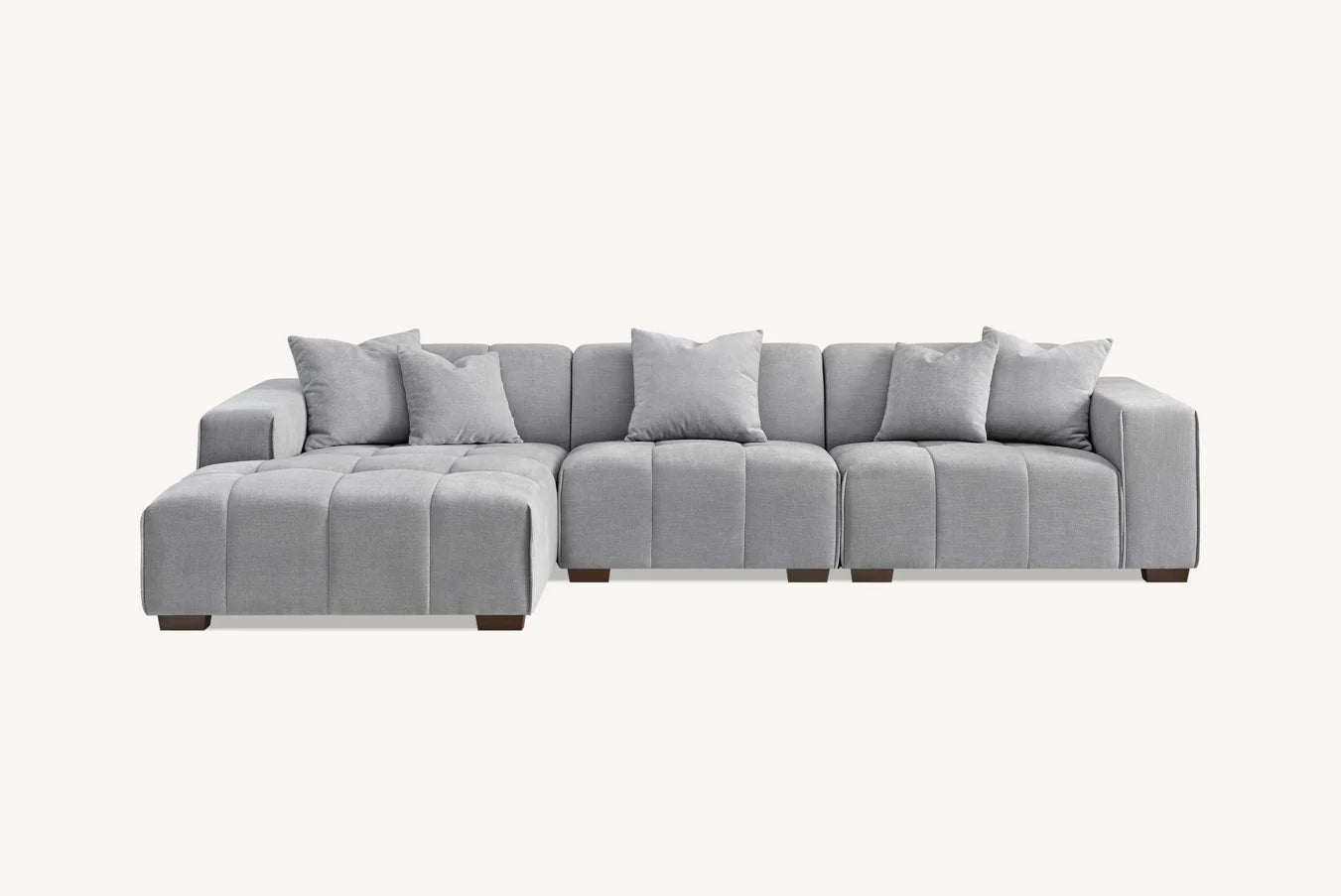 The Leonard Cloudy Grey Boucle Left Hand Corner Premium Sofa Cloudy Grey Boucle Fabric