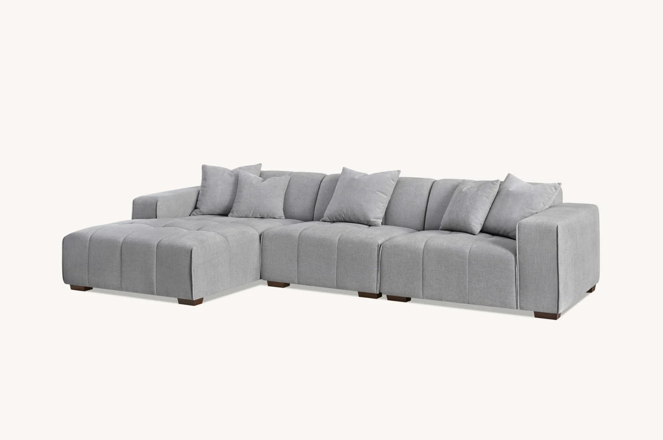 The Leonard Cloudy Grey Boucle Left Hand Corner Premium Sofa Cloudy Grey Boucle Fabric