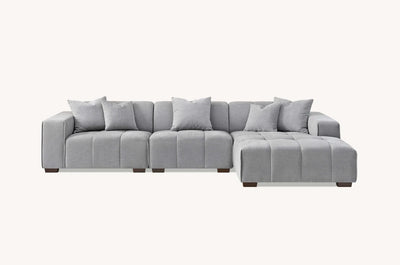 The Leonard Cloudy Grey Boucle Right Hand Corner Premium Sofa Cloudy Grey Boucle Fabric