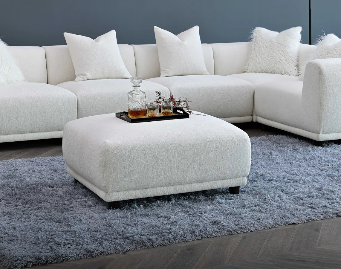 The Lottie Polar White Boucle Corner Premium Sofa White Boucle Fabric