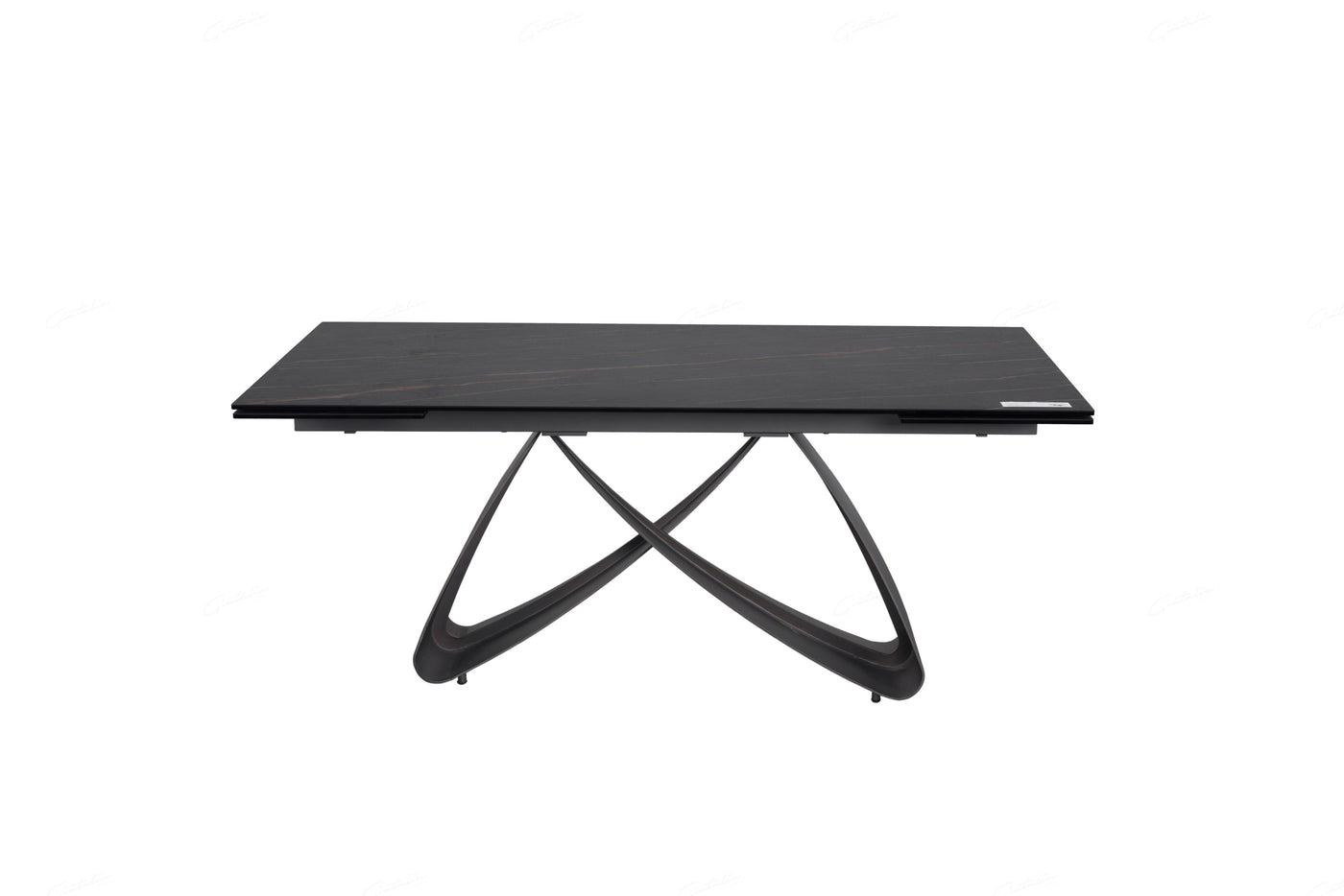 Serenti 180-260cm Italian Black/Gold Ceramic Marble Side Extending Dining Table