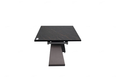 Serenti 180-260cm Italian Black/Gold Ceramic Marble Side Extending Dining Table