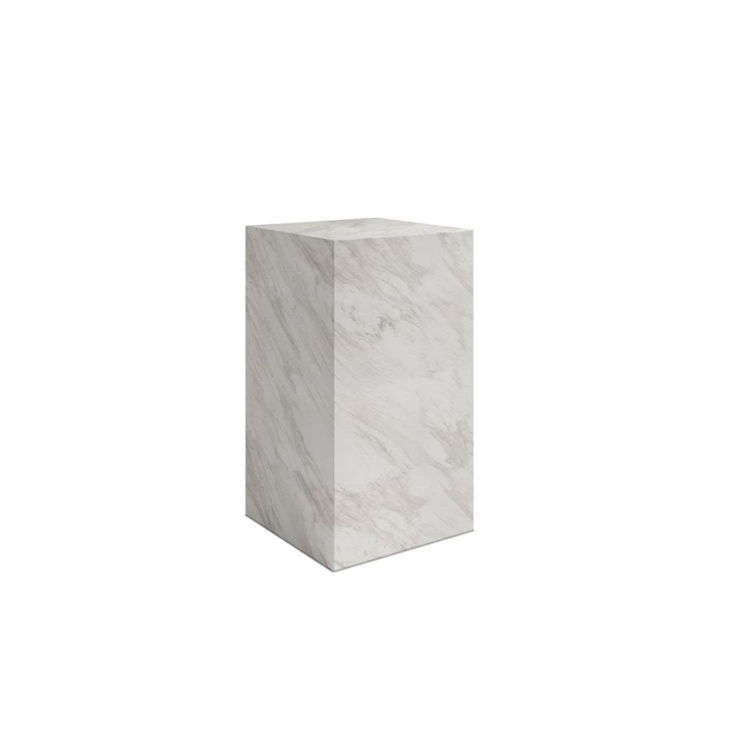 Manhattan Designs Russo White Marble Small Pedestal Table