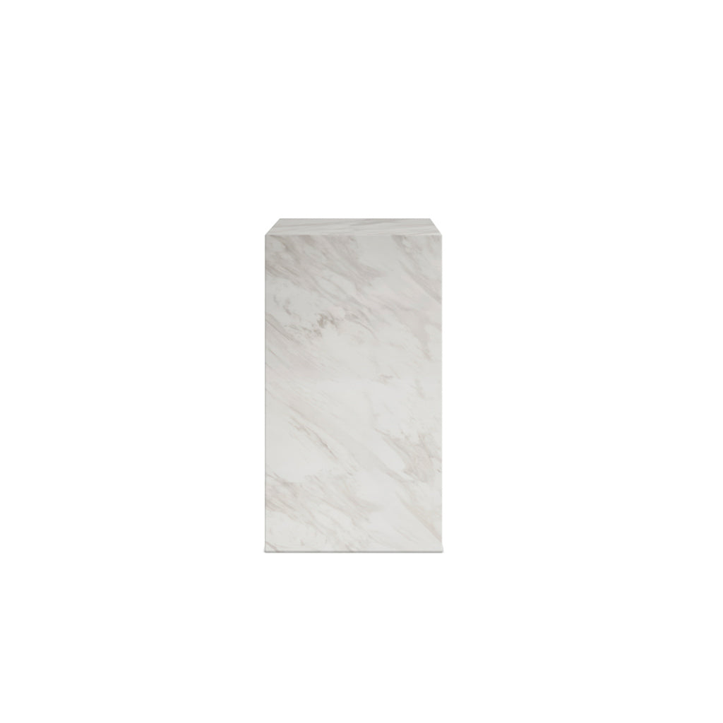 Manhattan Designs Russo White Marble Small Pedestal Table