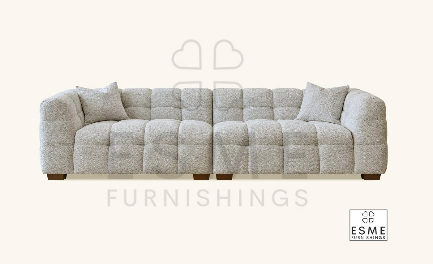 The Bubble Tribeca Ivory White Boucle 4 Seater Premium Sofa Boucle Fabric - PRE ORDER FOR APRIL 2025