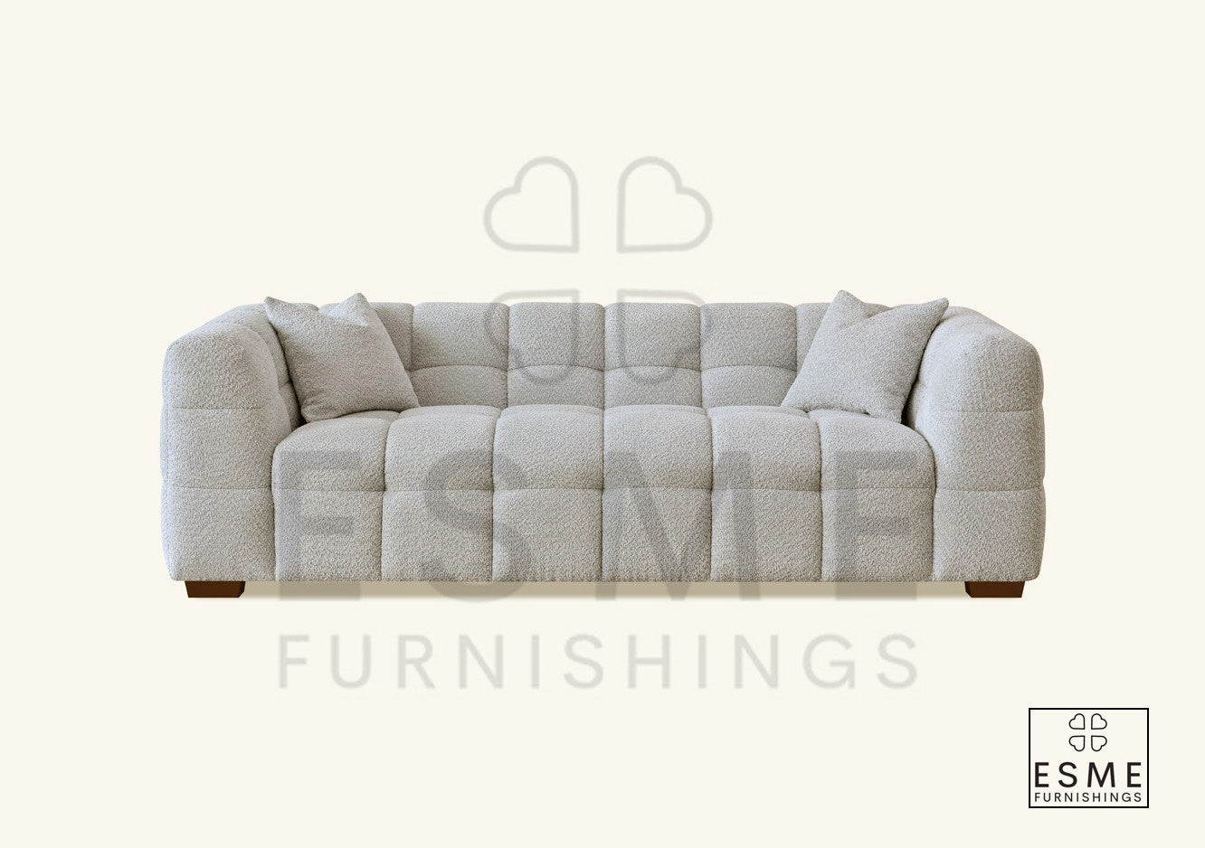 The Bubble Tribeca Ivory White Boucle 3 Seater Premium Sofa Boucle Fabric - PRE ORDER FOR MARCH 2025