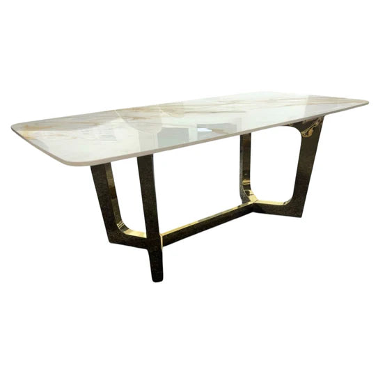 Lucien 120cm Ceramic Gold Coffee Table