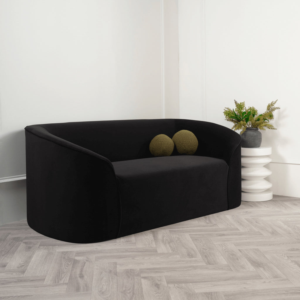 Manhattan Designs Zuma Black Velvet Sofa