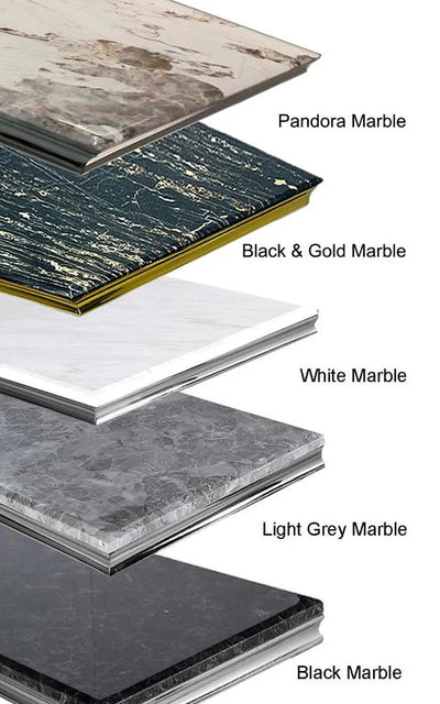 Arianna Chrome 130cm Marble Coffee Table - 4 Colors