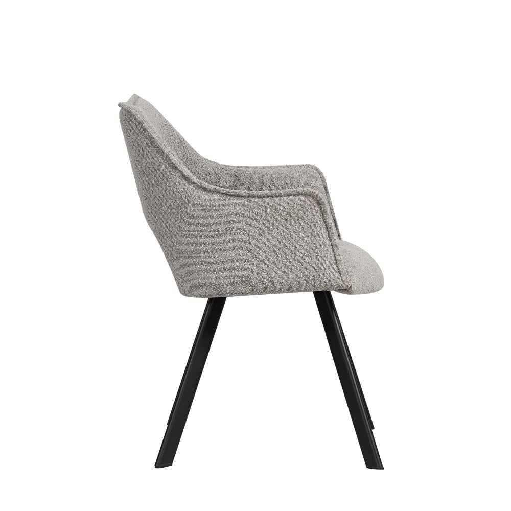Nova Boucle Light Grey Fabric Dining Chair Premium Boucle Fabric
