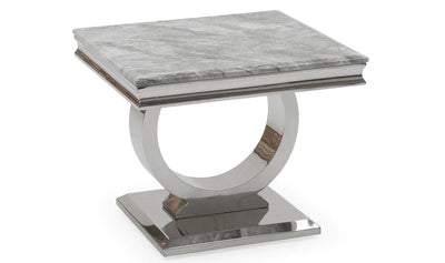 Arianna Chrome Marble Lamp Side Table - 6 Colors