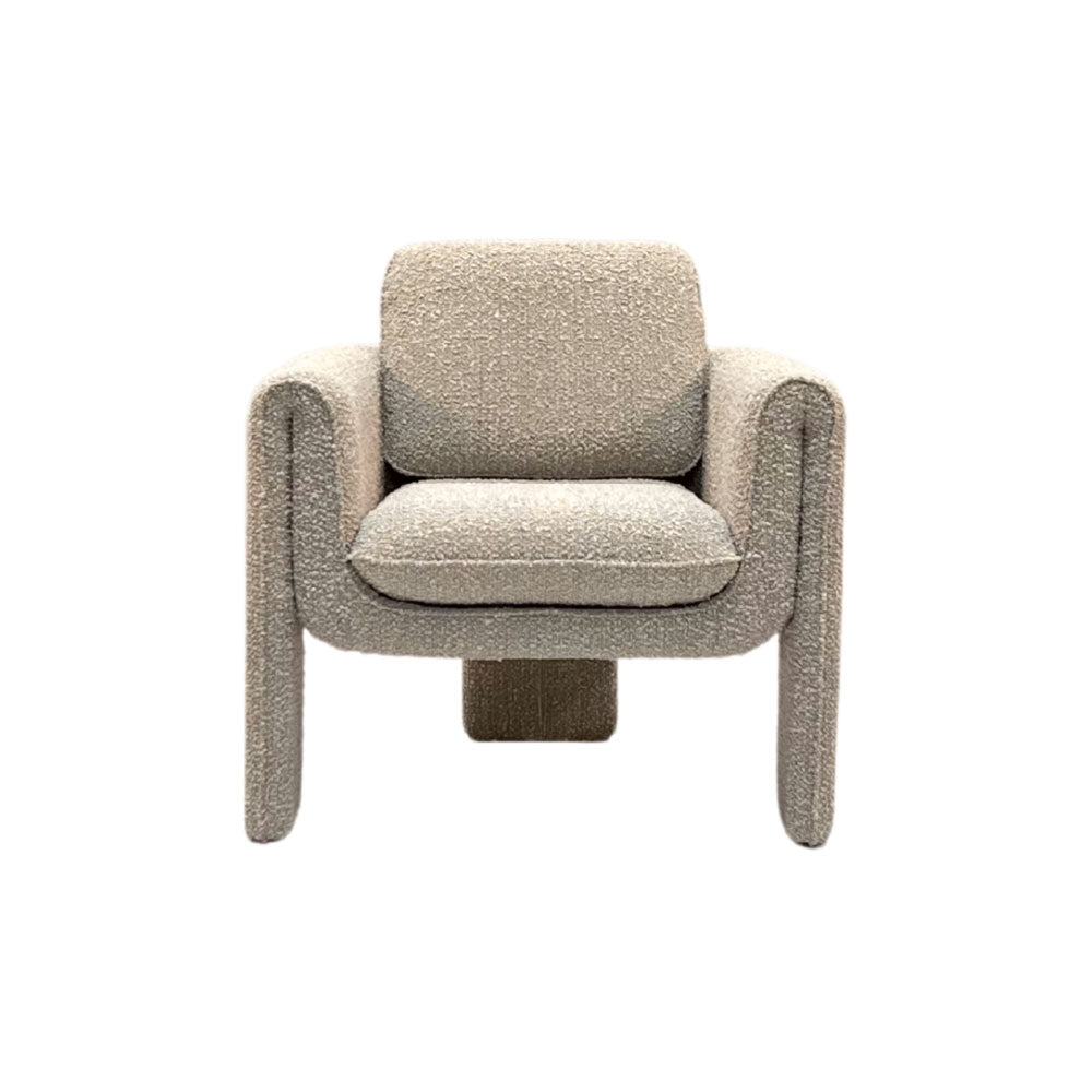 Monica Boucle Mink Fabric Dining Chair Armchair Premium Boucle Fabric