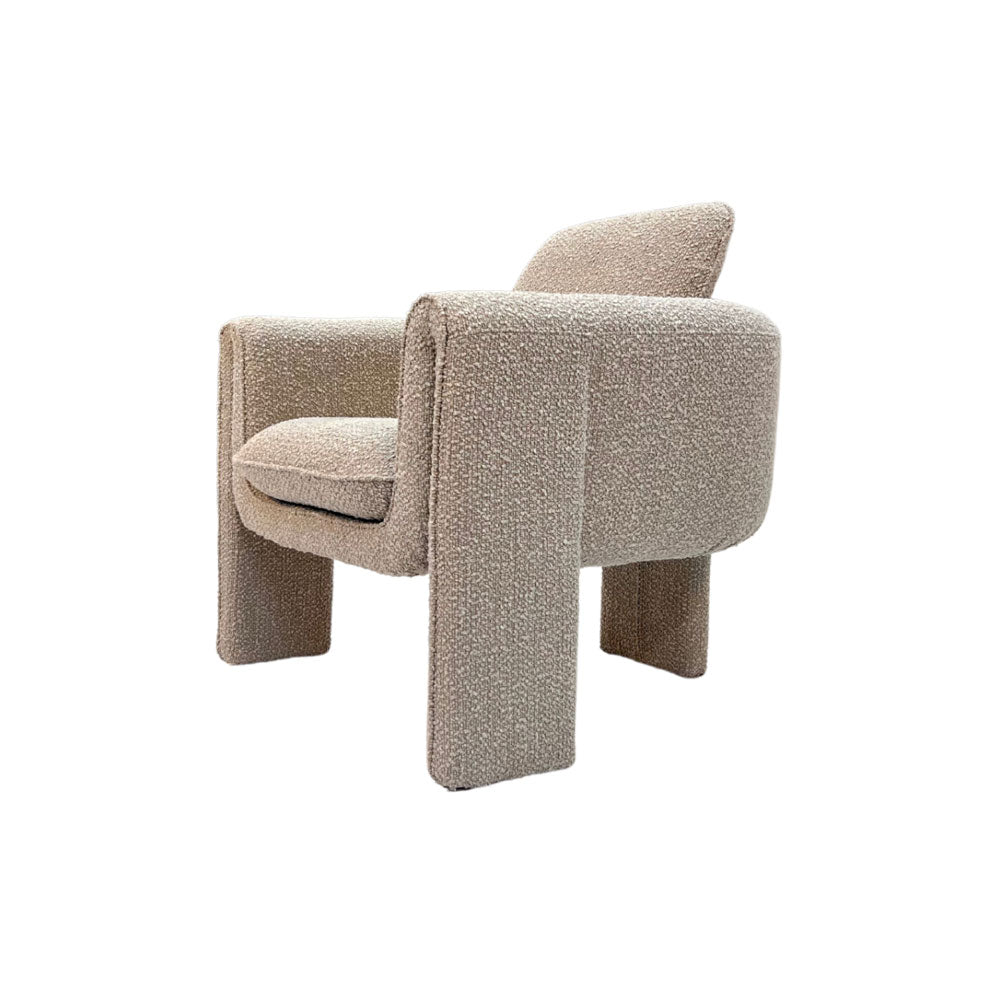 Monica Boucle Mink Fabric Dining Chair Armchair Premium Boucle Fabric