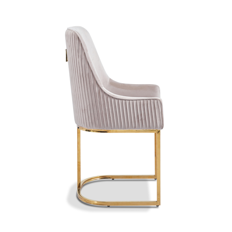 Elia Taupe/Gold Plush Velvet Dining Chair - PRE ORDER JANUARY 2025