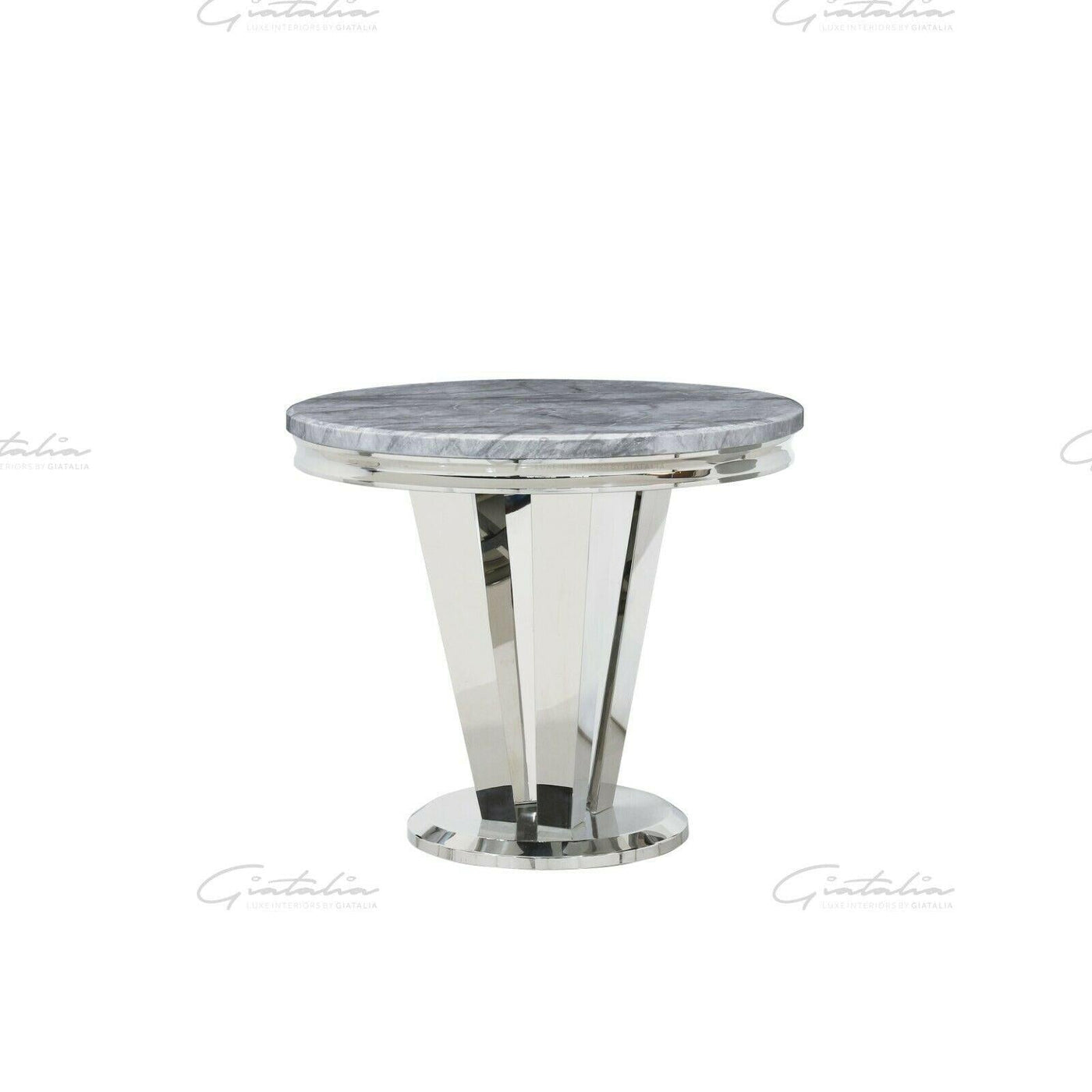 Riccardo 130cm Marble Round Dining Table - 3 Colours Black/Grey/Cream-Esme Furnishings