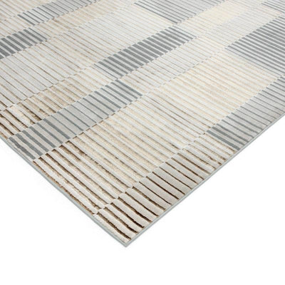 Aurora Ripple AU14 Geometric Rugs in Metallic Gold Silver-Esme Furnishings