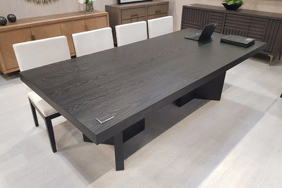 Sorrento Modern Design 10-Seater Dining Table in Textured Dark Oak Veneer-Esme Furnishings
