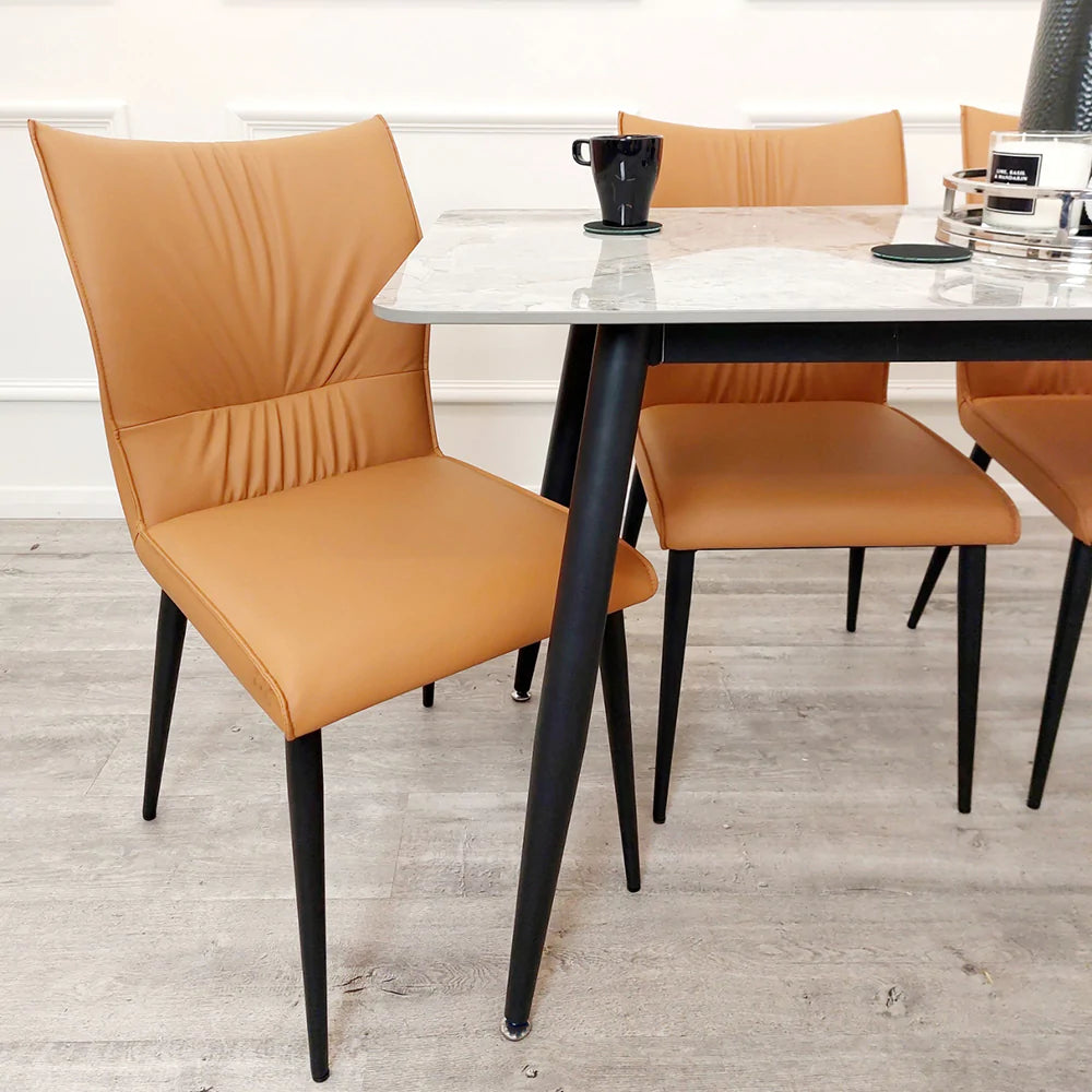 Flora PU Leather Dining Chair 3 Colours-Esme Furnishings