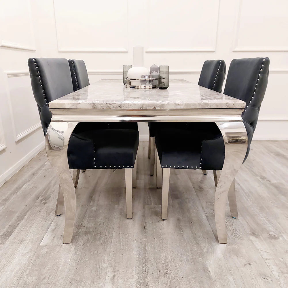 Louis grey deals marble dining table