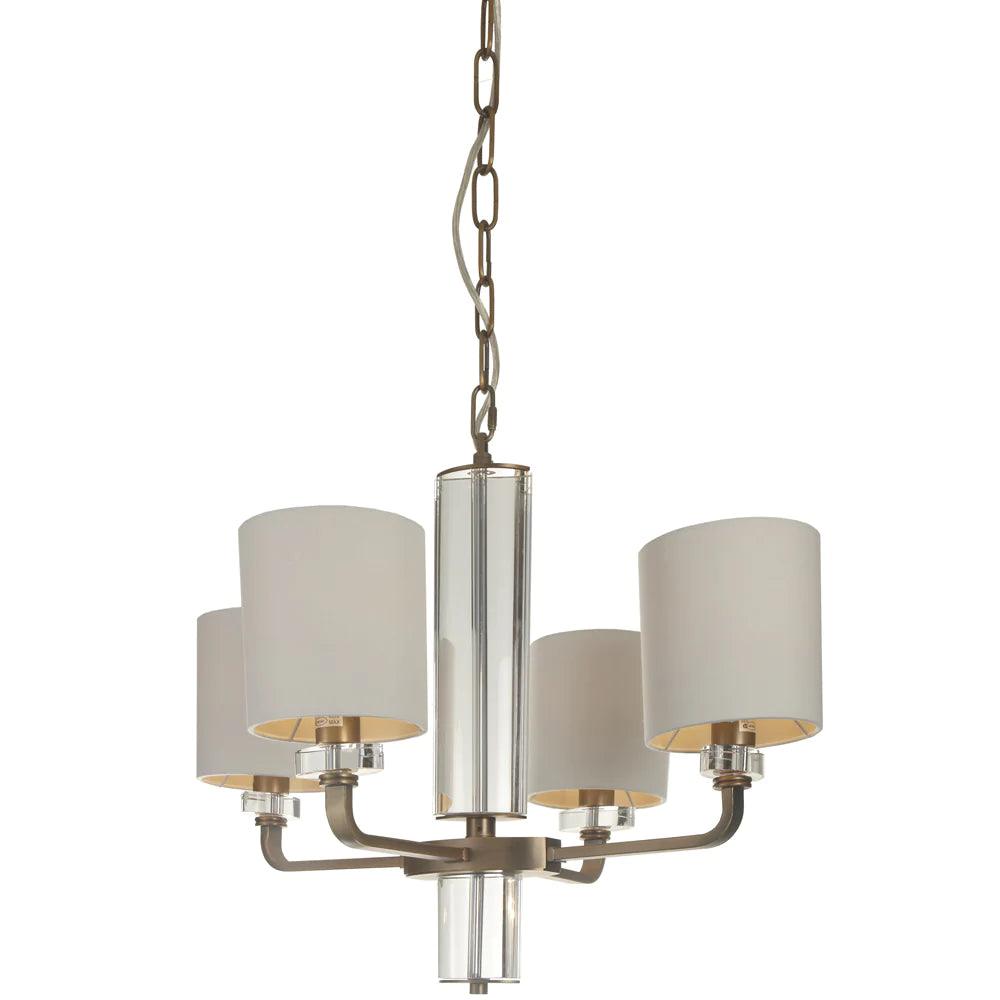 RV Astley Blea Chandelier with Crystal and Antique Brass Finish-Esme Furnishings