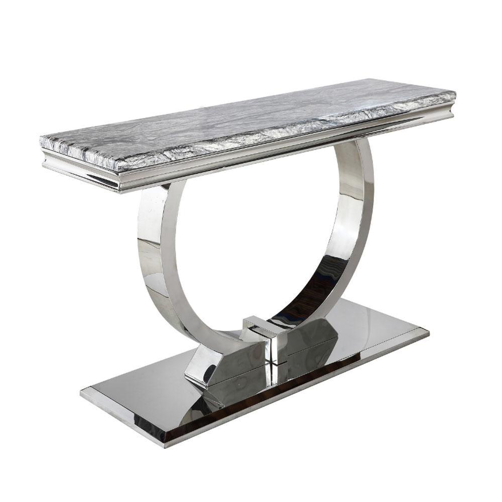 Arianna 140cm Grey Marble Console Table-Esme Furnishings