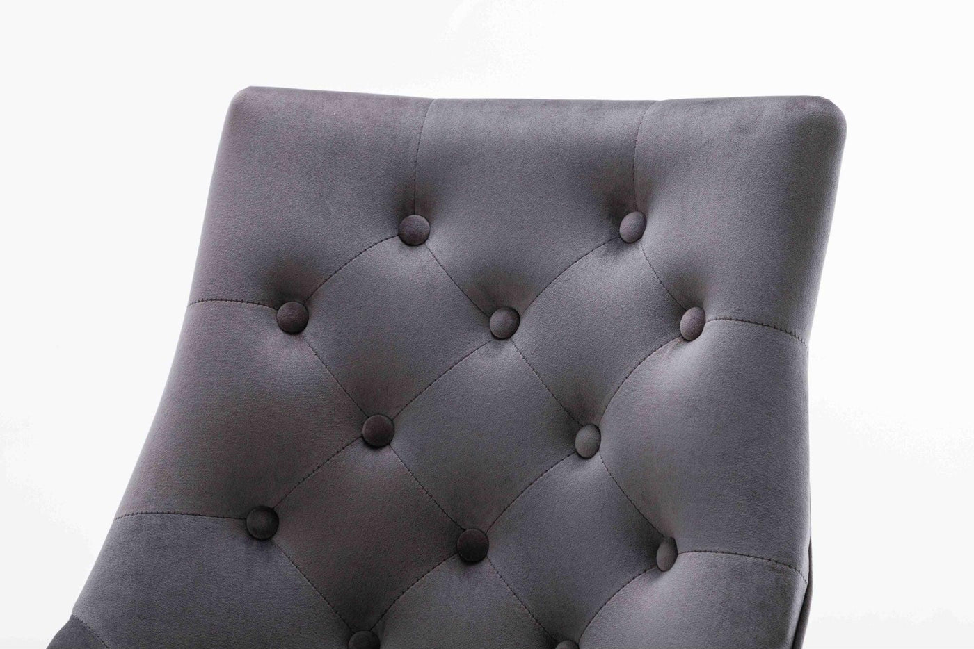 Louis 120cm Grey Marble Dining Table + Knightsbridge Dark Grey Knocker Plush Velvet Chairs-Esme Furnishings