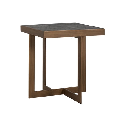 Richmond Interiors Cambon Square End Table with Black Oak Wood Top