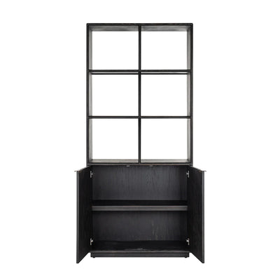 Richmond Interiors Blackbone Black Oak and Brass Bookcase