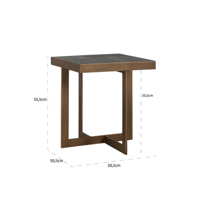 Richmond Interiors Cambon Square End Table with Black Oak Wood Top