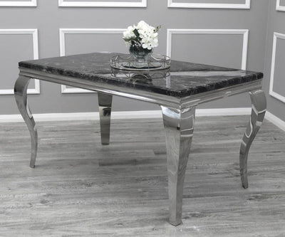 Louis Black Marble Dining Table - All Sizes-Esme Furnishings