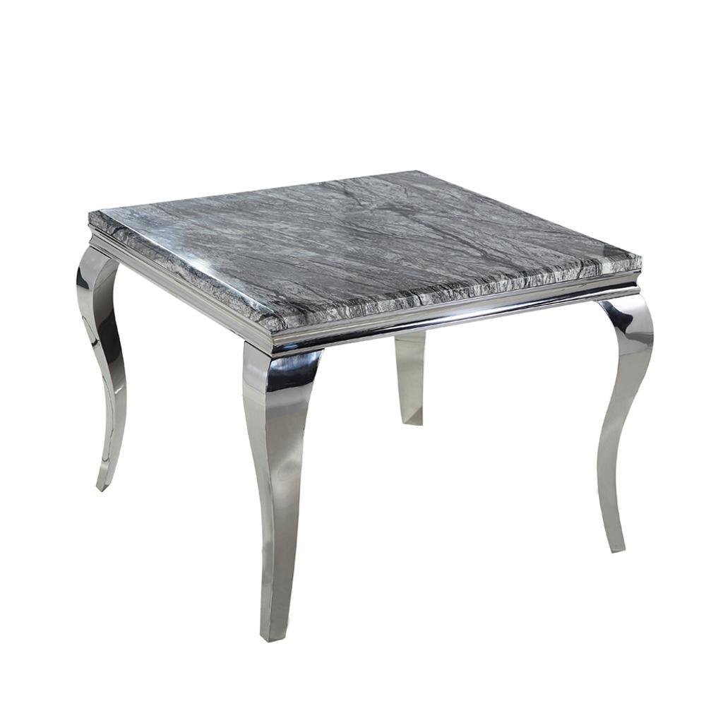 Louis 100cm Square Marble / Glass Dining Table In 5 Colours-Esme Furnishings